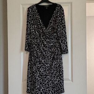 Ralph Lauren Black and White Geometric Dress